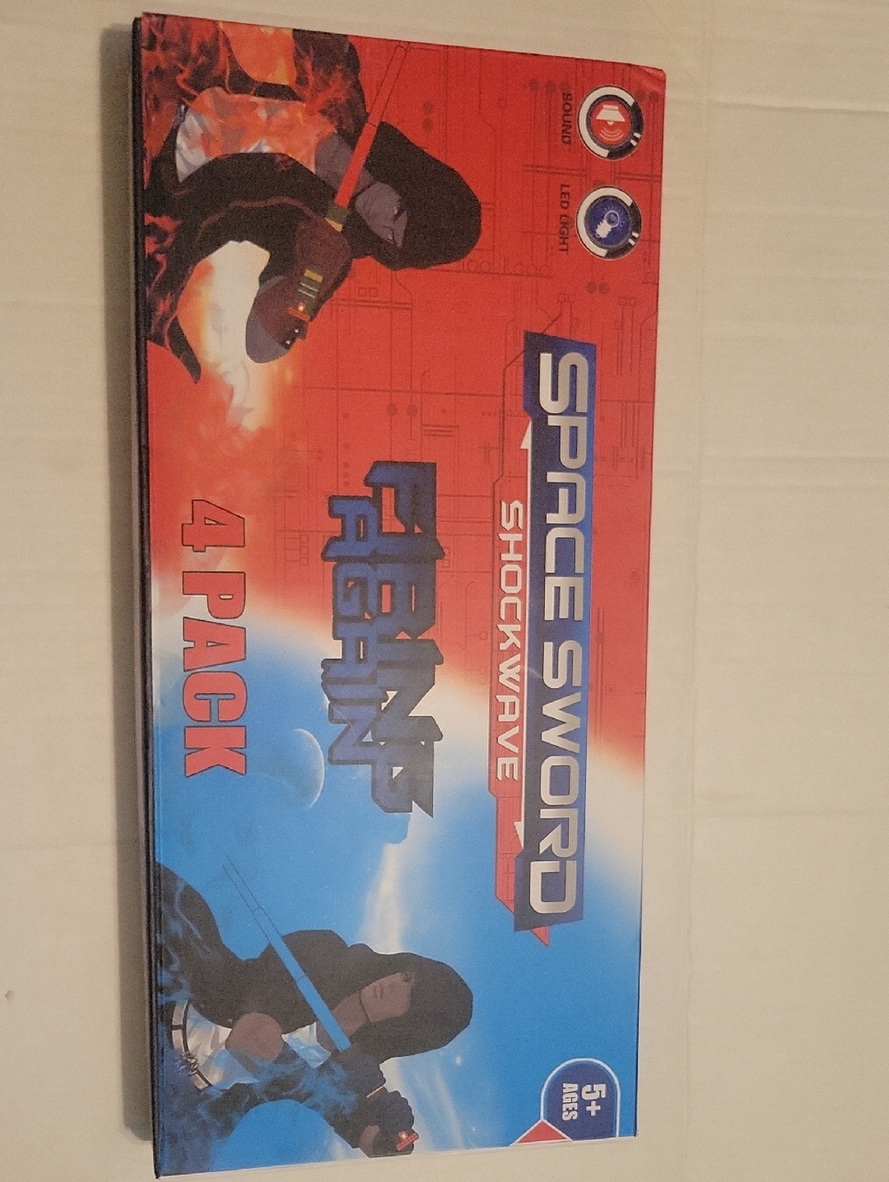 Shockwave 4-Pack Electronic Toy Swords - Red & Blue